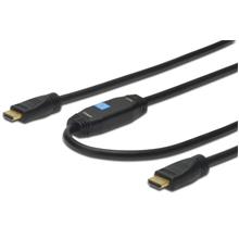 AK-330118-100-S Hdmi High Speed with Ethernet Bağlantı Kablosu (Hdmi 1.4), Hdmi Tip A Erkek - Hdmi Tip A Erkek, 10 metre, AWG24, 2x zırhlı, <b>amplifikatörlü</b>, Ultra HD 24p, altın kaplama, siyah renk