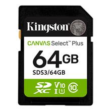 Kingston SDS3-64GB 64GB SDXC Canvas Select Plus Gen3 100MB-s C10 UHS-I U1 V10 Hafıza Kartı