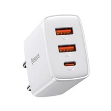Baseus Compact Qc Beyaz 30W Duvar Şarj Cıhazı Çıkış :2Xusb 1Xtype-C Ccxj-E02