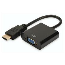 DA-70461 Hdmi <-> VGA Çevirici Adaptör, Giriş: Hdmi A erkek, 3,5mm audio dişi, Çıkış: VGA dişi,  siyah renk