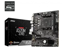 MSI A520M-A PRO DDR4 4600MHZ 1XHDMI 1XDVI 1XM.2 USB 3.2 MATX AM4 (AMD AM4 5000/4000 /3000 SERİSİ İLE UYUMLU) 